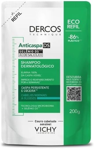 shampoo vichy dercos anticaspa ds cabelos normais a oleosos