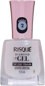 Esmalte top coat fixador efeito cristal diamond gel 9,5ml