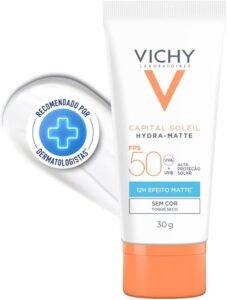protetor solar facial vichy capital soleil hydra-matte fps 50 sem cor 30g